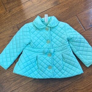 Quilted Kids Jacket in Aqua